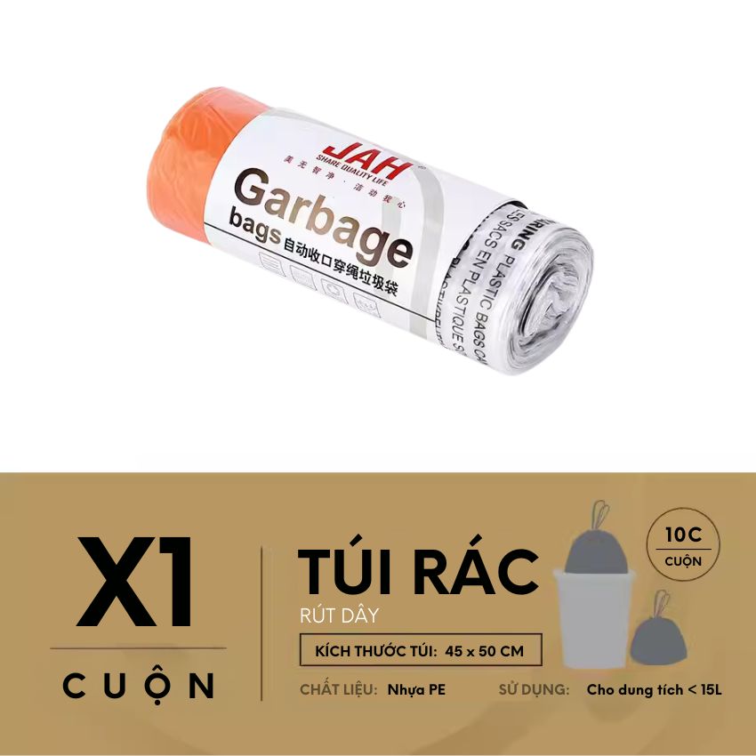 Combo cuộn túi rác dây rút siêu dai tri ân khách hàng - JAHKHCTR01X1