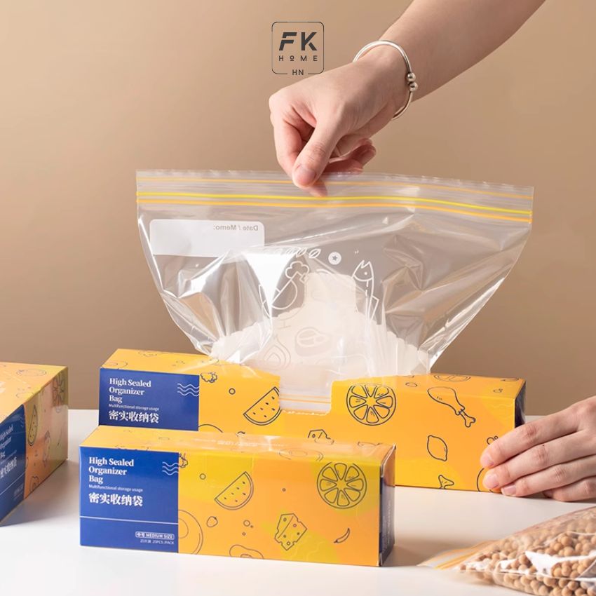 Túi zip đựng thực phẩm trong suốt có khóa đôi, túi díp bọc thực phẩm có khóa bám kín - DXKHCZIPS