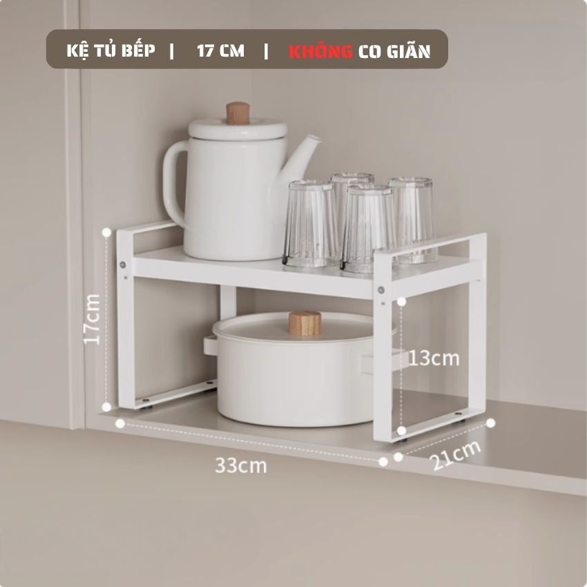 Kệ đựng đồ tủ bếp có thể điều chỉnh độ dài, kệ tủ bếp đa năng nhiều size thép carbon chống gỉ - PMKKLVS02173321