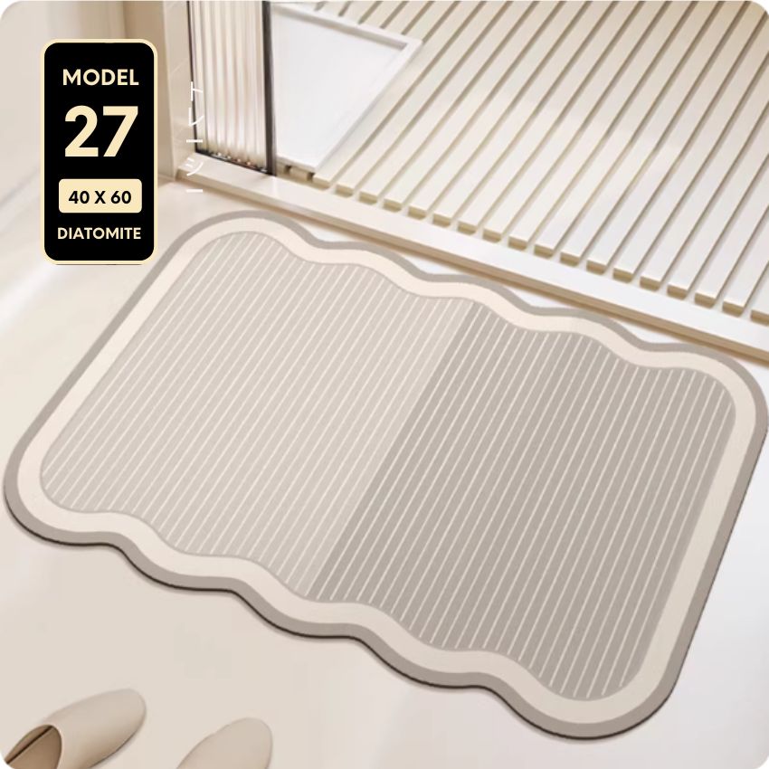 Thảm silicon lót sàn chống trơn để cửa phòng tắm, thảm đá siêu thấm nước phong cách sang trọng - YSTHS34060
